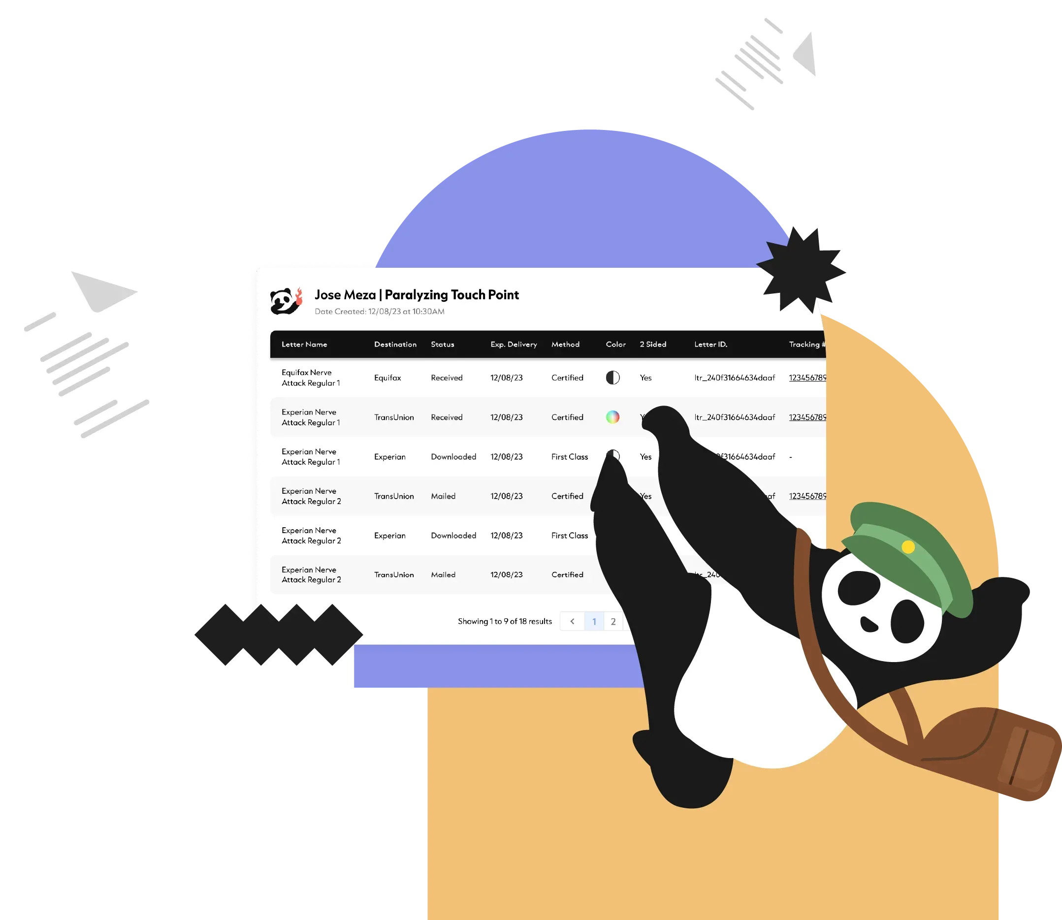 Dispute Panda generating and mailing dispute letters